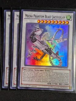 Yugioh - 3x Mecha Phantom Beast Jaculuslan WSUP-EN034 1st Edition Super Rare NM - Image 1