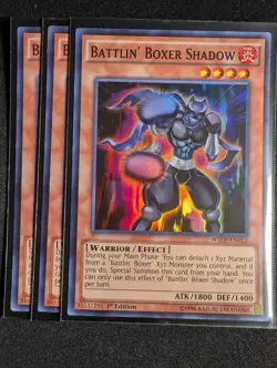 Yugioh - 3x Battlin' Boxer Shadow WSUP-EN013 1st Edition Super Rare NM - Image 1