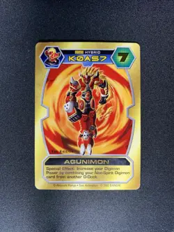 Digimon D-Tector - Agunimon DT-65 - Series 1 Gold Stamped 1st Ed Card 2002 NM - Image 1
