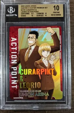 2023 BGS 10 UNION ARENA HUNTER X HUNTER #UAPB/HTR-AP02 CURARPIKT & LEORIO CARD🔥 - Image 1