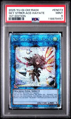 Sky Striker Ace - Hayate *PSA MINT 9* RA04-EN073 *Quarter Century Secret Rare - Image 1