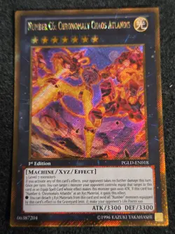 Yugioh Number C6: Chronomaly Chaos Atlandis PGLD-EN018 1st Edition NM Gold Secre - Image 1