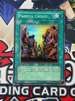 Yugioh Painful Choice MRL-048 1st Edition NM Super Rare - Image 1