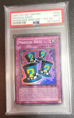 2002 Yugioh PSV Magical Hats #033 Pharaohs Servant 1st Edition PSA 9 Mint - Image 1