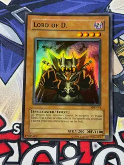 Yugioh Lord of D. SDK-041 Unlimited Super Rare MP Back Wrinkle Clean Original - Image 1
