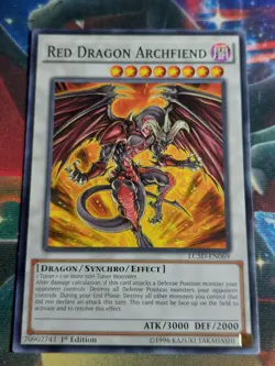 1st ed Red Dragon Archfiend LC5D-EN069 Common Yugioh Card Moderate Play - Image 1