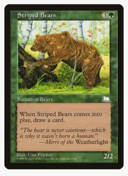 Striped Bears Weatherlight Magic Card in Protective Sleeve - Image 1