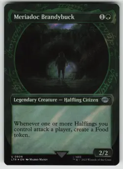 Meriadoc Brandybuck (Showcase) (Surge Foil) U Universes Beyond: LotR MTG - Image 1