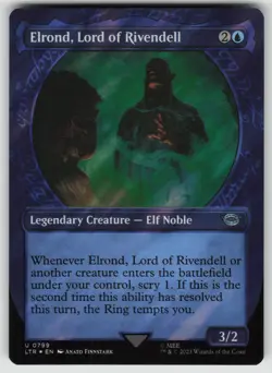 Elrond, Lord of Rivendell (Showcase) (Surge Foil) U Universes Beyond: LotR MTG - Image 1