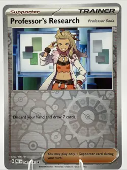 Pokemon Paldean Fates Professor's Research Reverse Holo Trainer 087/091 NM - Image 1