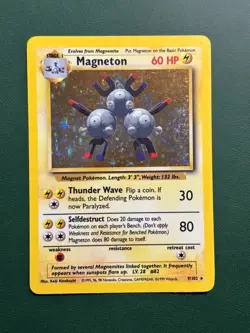 Magneton 9/102 Holo Base Set Pokemon TCG Heavily Played HP - Image 1