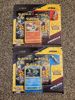 Pokemon Crown Zenith Pin Collection Set of 2 Cinderace & Inteleon - NEW - Image 1