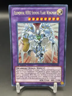 Yugioh! Elemental HERO Shining Flare Wingman LCGX-EN050 Secret Rare 1st Ed MP - Image 2