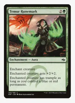 Temur Runemark #140 Fate Reforged (FRF) Magic Card in Protective Sleeve - Image 1