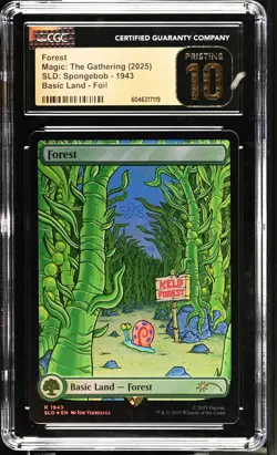 FOREST Secret Lair Foil Spongebob CGC 10 Pristine MTG [Nostalgium] - Image 1