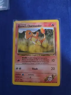 Pokemon TCG Blaine's Charmander 061/132 Gym Heroes Regular Unlimited Card LP/NM - Image 1