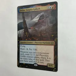 MTG altered art hand painted Magic the Gathering Ovika, Enigma Goliath Commander - Image 3