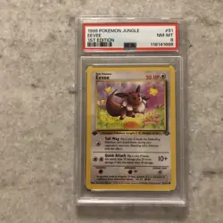 1999 Pokemon Jungle First 1st Edition Eevee #51 PSA 8 NM-MT - Image 1