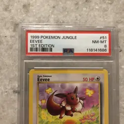 1999 Pokemon Jungle First 1st Edition Eevee #51 PSA 8 NM-MT - Image 2