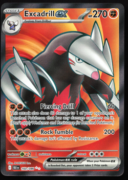 Excadrill ex 160/086 Black Bolt Ultra Rare Near Mint Pokemon Card - Image 1