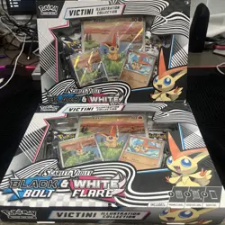 x2 Pokemon TCG Black Bolt/White Flare Unova Victini Illustration Collection Box - Image 1