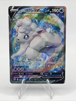 Alolan Vulpix V 173/195 Silver Tempest Ultra Rare Full Art Holo Pokemon TCG - Image 1