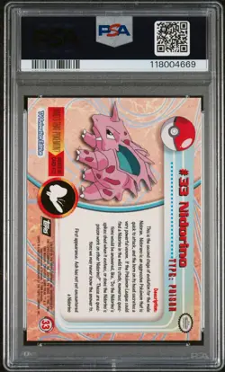 1999 TOPPS POKEMON TV #33 NIDORINO FOIL PSA 7 LOW POP - Image 2