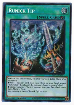 Yugioh Runick Tip MP23-EN241 Prismatic Secret Rare 1st Edition NM - Image 1