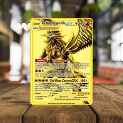 The Winged Dragon Of Ra GX Egyptian Gold Metal Card Yugioh Pokemon Art - Image 1