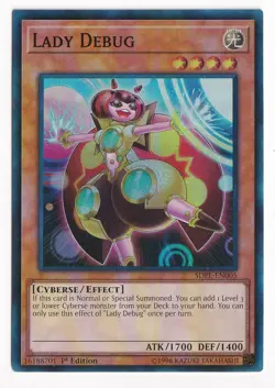 Lady Debug SDPL-EN005 Super Rare 1st Ed Powercode Link Yugioh TCG LP - Image 1