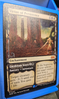 MTG Virtue of Persistence Wilds of Eldraine M 0281 - Print Error Contrast - MiNT - Image 1