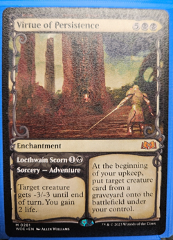 MTG Virtue of Persistence Wilds of Eldraine M 0281 - Print Error Contrast - MiNT - Image 2