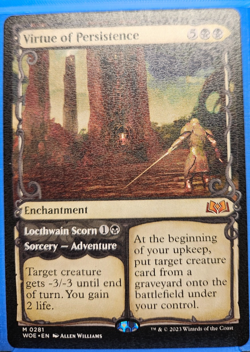 MTG Virtue of Persistence Wilds of Eldraine M 0281 - Print Error Contrast - MiNT - Image 4