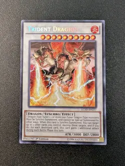 Trident Dragion LC5D-EN237 Secret Rare 1st Edition Yugioh LP - Image 1