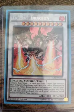 Trident Dragion LC5D-EN237 Secret Rare 1st Edition Yugioh LP - Image 1