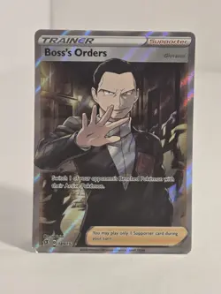 Pokemon TCG Boss's Orders Full Art Holo Card 189/192 Rebel Clash Giovanni - Image 1