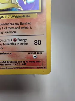 Ninetales 12/102 Base Set Holo Rare Vintage 1999 Pokemon Card - MP/HP - Image 4