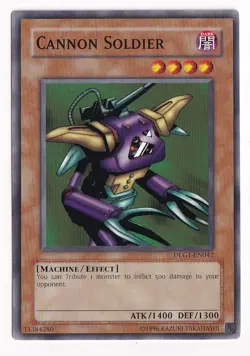 Yu-Gi-Oh TCG Cannon Soldier DLG1-EN042 Unlimited Common Card LNM - Image 1