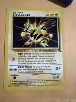1999 Pokemon Electabuzz #2 Black Star WB "The First Movie" Promo Card WOTC TCG - Image 1