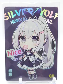 Goddess Story - Anime Waifu QR Chibi Trading Card - Silver Wolf - Image 1