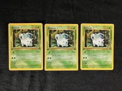 First Edition Nidoran 60 HP Pokemon TCG Card 57/64 - Lot of 3 - Image 1