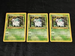 First Edition Nidoran 60 HP Pokemon TCG Card 57/64 - Lot of 3 - Image 2
