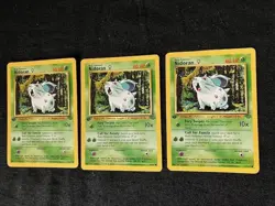 First Edition Nidoran 60 HP Pokemon TCG Card 57/64 - Lot of 3 - Image 3