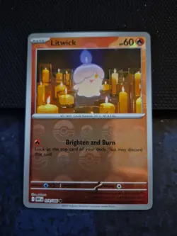 Pokemon TCG Litwick 016/086 White Flare Poke Ball Reverse Holo Common Card - NM - Image 1