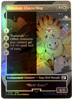 MTG Summon: Choco/Mog (Borderless Foil) Final Fantasy 358 NM - Image 1
