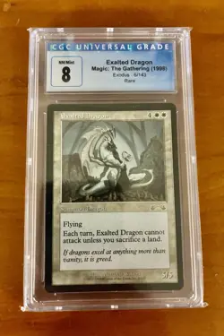 EXALTED DRAGON Exodus Rare Reserved List CGC 8 Graded MTG - Image 1