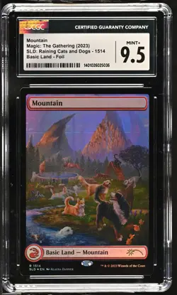 MOUNTAIN Secret Lair Foil Raining Cats and Dogs CGC 9.5 MTG [Nostalgium] - Image 1