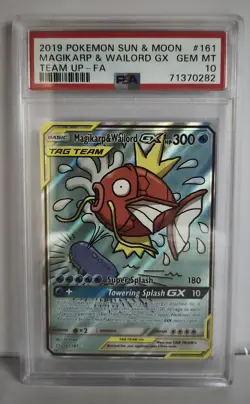 PSA 10 Magikarp & Wailord GX 161/181 Pokemon Team Up Alternate Art English GEM - Image 1