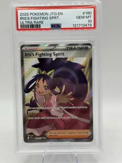 2025 POKEMON JTG EN-JOURNEY TOGETHER ULTRA RARE IRIS'S FIGHTING SPIRIT PSA 10 - Image 1