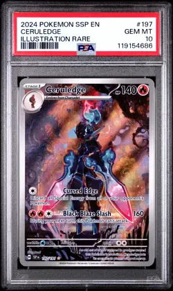 PSA 10 Ceruledge Illustration Rare IR 197/191 Surging Sparks Pokemon - Image 1